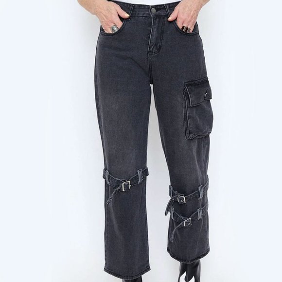 Kate Hewko Denim - Kate Hewko Buckle Cargo High Rise Jeans